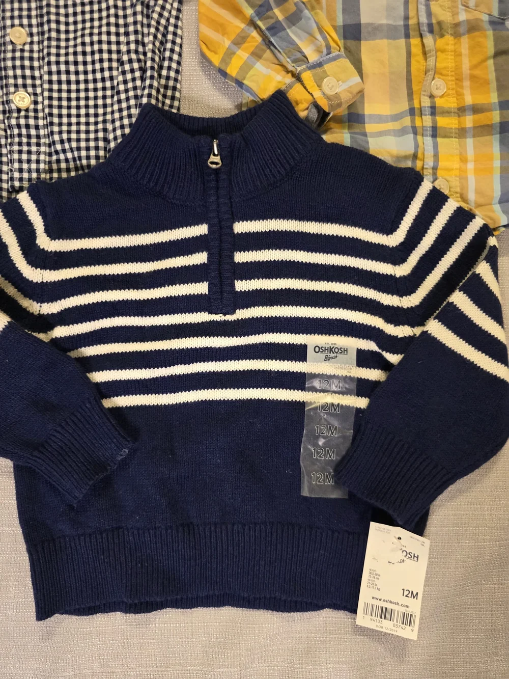 Baby B'gosh OshKosh Baby Boy Clothing Bundle Shirts Sweater 3M 9M 12M NWT